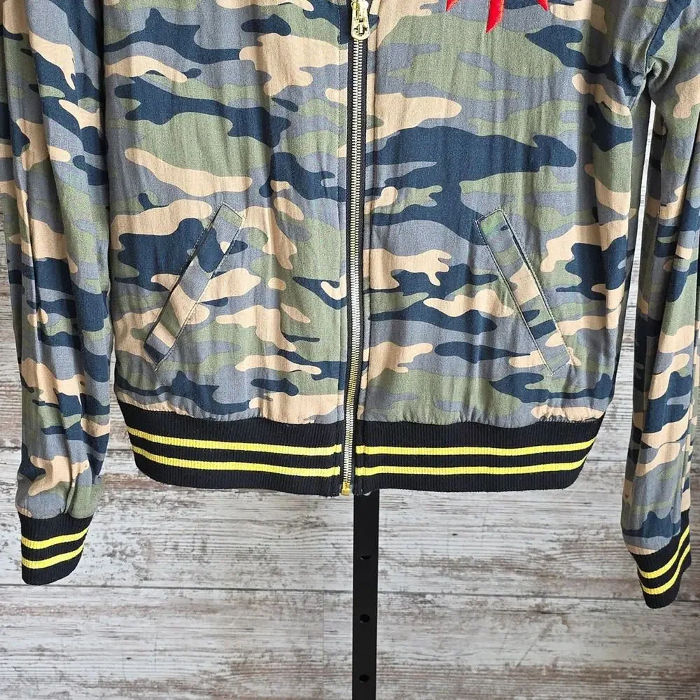 True Religion Camouflage Bomber Jacket Womens Size Small
